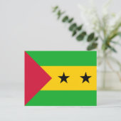 Flagge von São Tomé und Príncipe, Flagge Postkarte (Stehend Vorderseite)