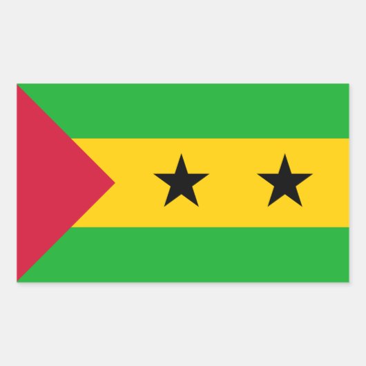 Flagge von São Tomé und Príncipe, Flagge Rechteckiger Aufkleber (Vorderseite)