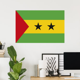 Flagge von São Tomé und Principe Poster