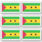 Flagge von São Tomé und Príncipe - Sammlung Stick Aufkleber (Vorderseite)