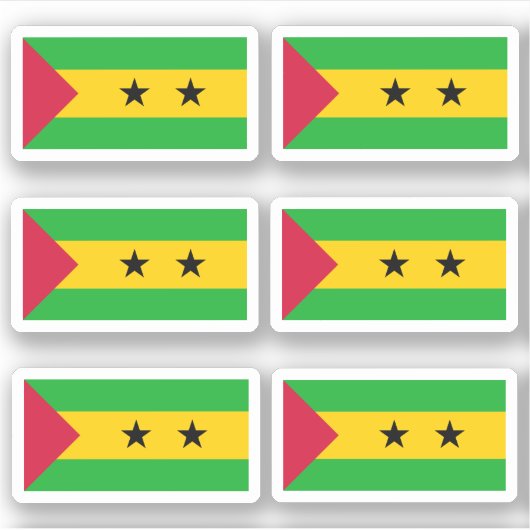 Flagge von São Tomé und Príncipe - Sammlung Stick Aufkleber (Vorderseite)