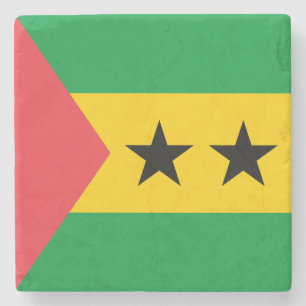 Flagge von São Tomé und Príncipe Steinuntersetzer