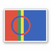 Flagge von Sápmi Aufkleber (Vorderseite)