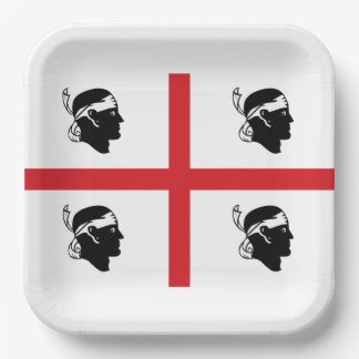 Flagge von Sardegna (Italien) Pappteller