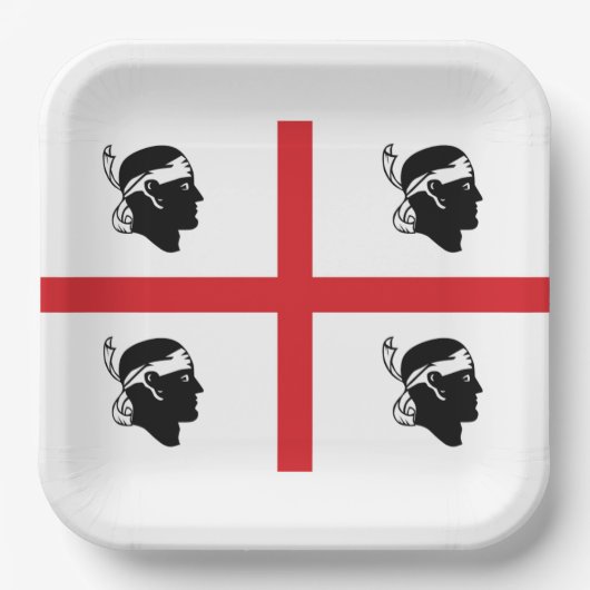 Flagge von Sardegna (Italien) Pappteller (Vorderseite)
