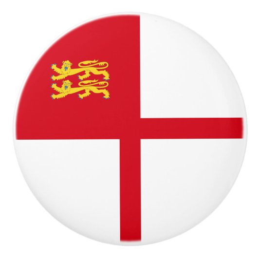 Flagge von Sark Keramikknauf (Vorderseite)