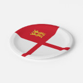 Flagge von Sark Pappteller (Schrägansicht)