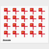 Flagge von Sark Quadratischer Aufkleber (Blatt)