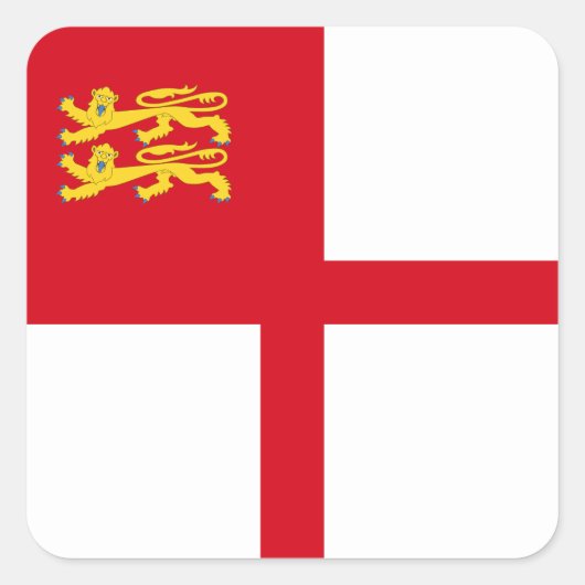 Flagge von Sark Quadratischer Aufkleber (Vorderseite)