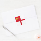 Flagge von Sark Quadratischer Aufkleber (Umschlag)