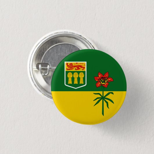 Flagge von Saskatchewan (KANADA) Button (Vorne & Hinten)