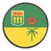Flagge von Saskatchewan (KANADA) Eishockey Puck (Vorderseite)