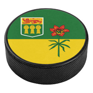 Flagge von Saskatchewan (KANADA) Eishockey Puck