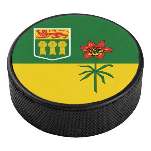 Flagge von Saskatchewan (KANADA) Eishockey Puck (3/4)