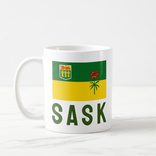 Flagge von Saskatchewan (KANADA) Kaffeetasse (Links)