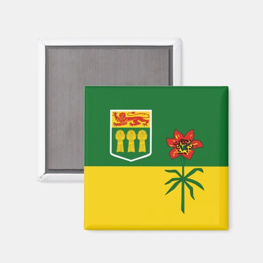 Flagge von Saskatchewan (KANADA) Magnet (Vorderseite/Rückseite)