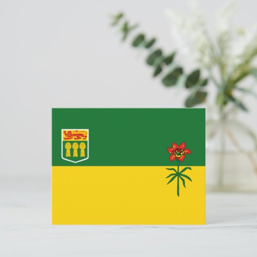 Flagge von Saskatchewan Postkarte (Stehend Vorderseite)