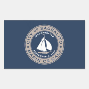 Flagge von Sausalito, Kalifornien Rechteckiger Aufkleber