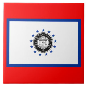 Flagge von Savannah (Georgien) Fliese