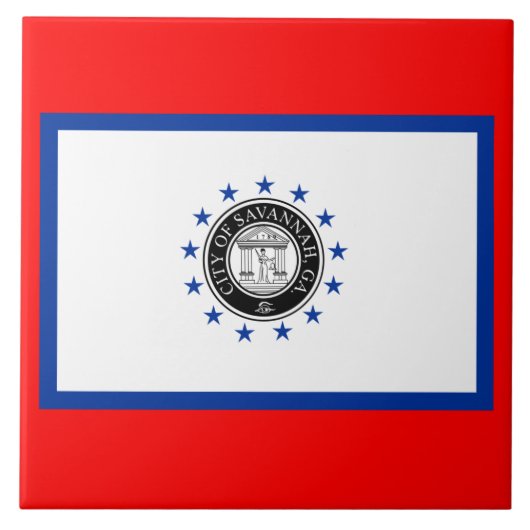 Flagge von Savannah (Georgien) Fliese (Vorderseite)
