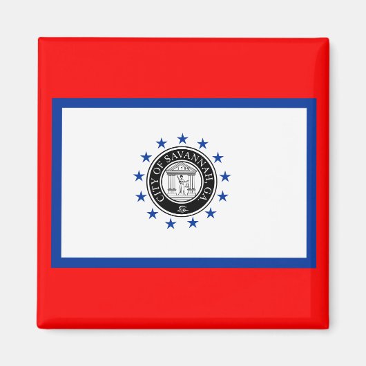Flagge von Savannah (Georgien) Magnet (Vorne)