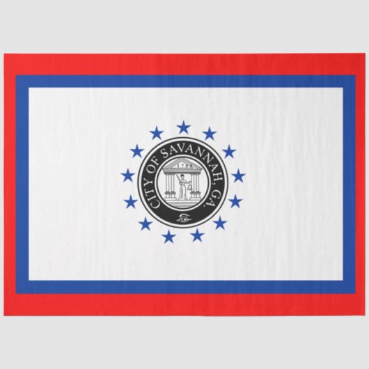 Flagge von Savannah (Georgien) Seidenpapier (Vorderseite)