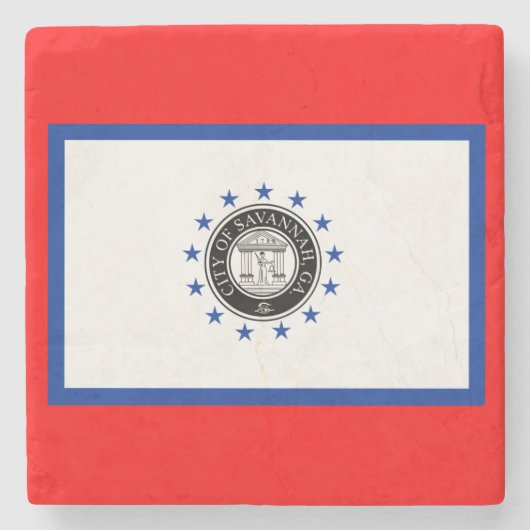 Flagge von Savannah (Georgien) Steinuntersetzer (Vorderseite)