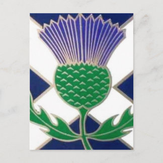 Flagge von Schottland und Thistle Postkarte