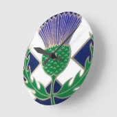 Flagge von Schottland und Thistle Runde Wanduhr (Winkel)