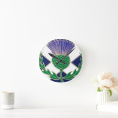 Flagge von Schottland und Thistle Runde Wanduhr (Zuhause)