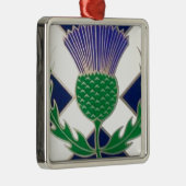 Flagge von Schottland und von Distel Silbernes Ornament (Rechts)