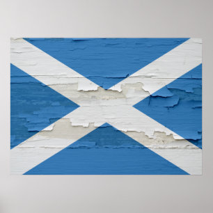 Flagge von Schottland Wettered Poster