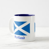 Flagge von Schottland Zweifarbige Tasse (Vorderseite Links)