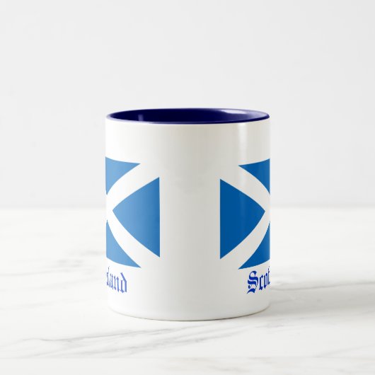 Flagge von Schottland Zweifarbige Tasse (Mittel)