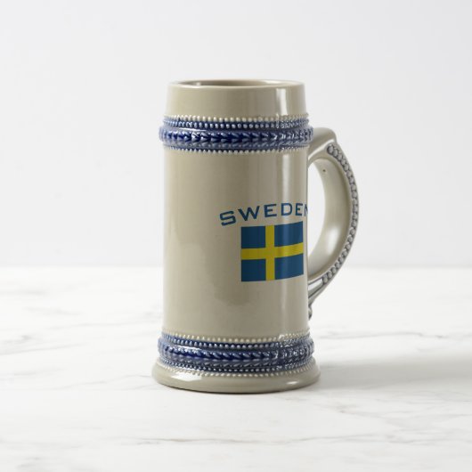 Flagge von Schweden Bierglas (VorderseiteRechts)
