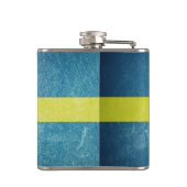 Flagge von Schweden Grunge Flachmann (Rückseite)