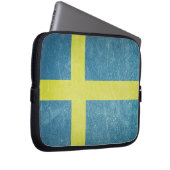 Flagge von Schweden Grunge Laptopschutzhülle (Vorne Rechts)