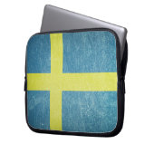 Flagge von Schweden Grunge Laptopschutzhülle (Vorderseite Links)