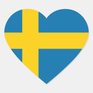 Flagge von Schweden Herz-Aufkleber