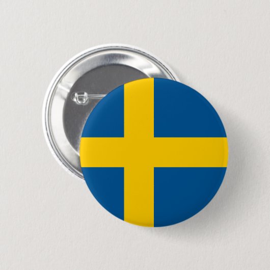 Flagge von Schweden-Knopf Button (Vorne & Hinten)