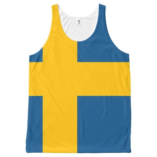 Flagge von Schweden Komplett Bedrucktes Tanktop