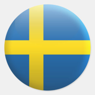 Flagge von Schweden Runder Aufkleber