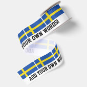 Flagge von Schweden Satinband (Rückseite)