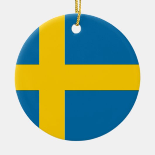 Flagge von Schweden - Sveriges flagga - Keramik Ornament (Vorne)
