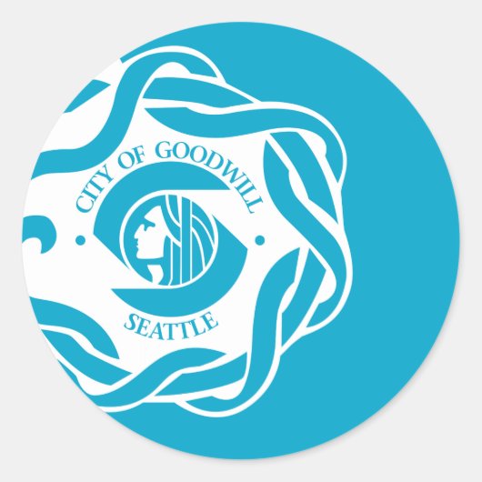 Flagge von Seattle Runder Aufkleber (Vorderseite)