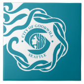 Flagge von Seattle (Washington) Fliese (Vorderseite)
