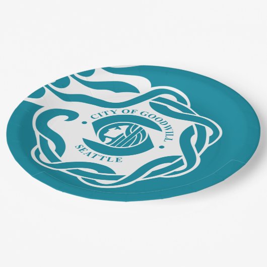 Flagge von Seattle (Washington) Pappteller (Schrägansicht)