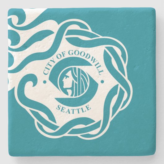 Flagge von Seattle (Washington) Steinuntersetzer (Vorderseite)