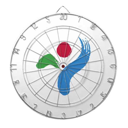 Flagge von Seoul (Südkorea) Dartscheibe (vorne)