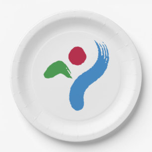 Flagge von Seoul (Südkorea) Pappteller